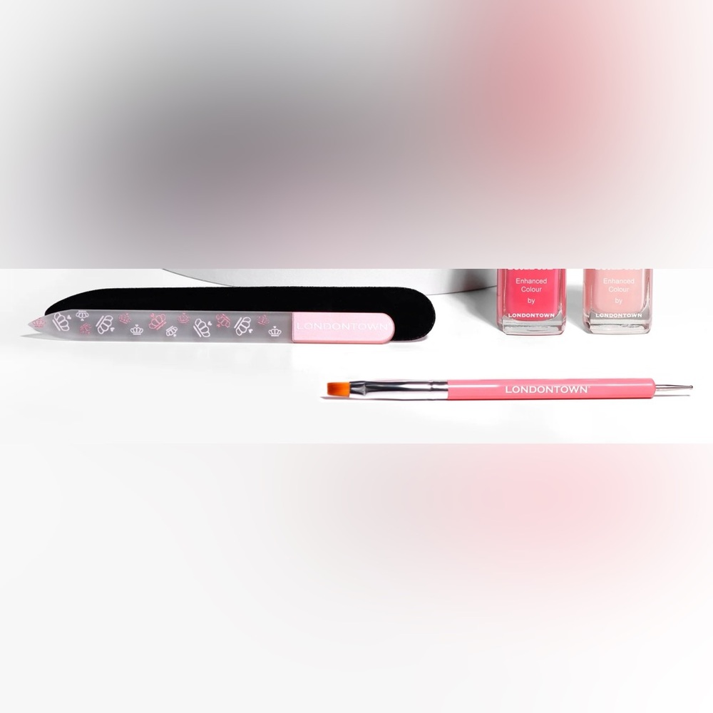 LONDONTOWN PINK GLASS NAIL FILE & ART TOOL